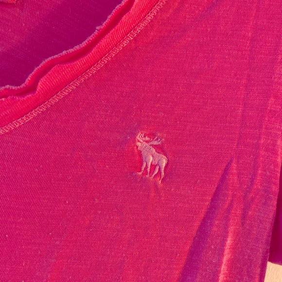 ABERCROMBIE & FITCH Y2K V-Neck Moose Logo T-Shirt - Picture 3 of 3